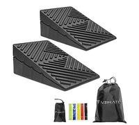 vBrate Squat Wedge Block 4PCS Adjustable Non-Slip Rubber, Slant Board for Squats w/5 Resistance Bands, Heel Elevated Squat Ramp for Calf Stretching, Workout Wedges for Mobility, Strength Performance