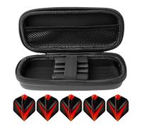 VBRHFRIF 1 Piece Dart Storage Box and 5 Pieces Dart Wings, Wear-Resistant Dart Box, Waterproof Dart Box, Portable Dart Box
