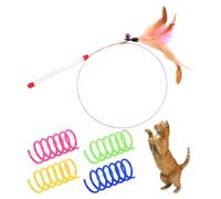 VBRHFRIF 1 Piece Of Funny Cat Stick And 4 Pieces Of Spring Toys, Pet Supplies, Cat Toys, Pet Interactive Toys, Plastic Springs