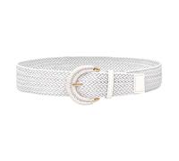VBRHFRIF 1 Piece Of Rattan Belt, Women’S White Belt, Women’S Wide Belt, Women’S Woven Belt