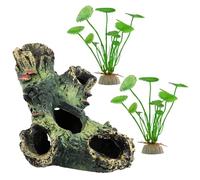 VBRHFRIF 1 Piece Of Tree Head, 2 Pieces Of Artificial Aquatic Plants, Fish Tank Decorations, Fish Tank Landscaping Decorations, Home Beautification Decoration