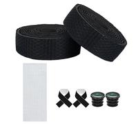VBRHFRIF 1 Set Of Black 215*3Cm Honeycomb Anti-Slip Handlebar Straps, 8 Silver Reflective Stickers, Mountain Bike Handlebar Decoration, Easy To Install, Suitable For Mountain & Road Bikes