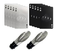 VBRHFRIF 10-Piece Bottle Opener Set: 2 Wine Pourers, Novelty & Bottle Cap Corkscrews, Playing Card Design, Plastic and Metal