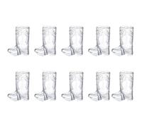 VBRHFRIF 10 Pieces of Cowboy Boot Cups, Plastic Transparent Cups, Funny Beer Cups, Mini Cowboy Cups, Cowboy Party Decorations