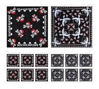 VBRHFRIF 12 Pieces Of Square Scarves, Pirate Bandanas, Fashionable Printed Bandanas, Men'S And Women'S Bandanas, Clothing Accessories, Outdoor Cycling Bandanas, Polyester Bandanas
