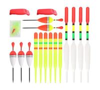 VBRHFRIF 15 Fishing Buoys, 2 Whistles, Fishing Tool Set, Fishing Rough Float, Fishing Gear Set, Floating Fishing Kit