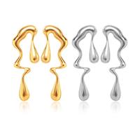 VBRHFRIF 2 Pairs Irregular Gold Pendant Earrings - Hypoallergenic Geometric Design Birthday Gifts For Women Girls