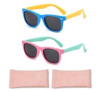 VBRHFRIF 2 Pairs Of Children'S Sunglasses, 2 Glasses Storage Bags, Children'S Beach Play Sunglasses, Outdoor Anti-Ultraviolet Glasses, General Glasses For Boys And Girls