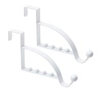 VBRHFRIF 2 Pieces Minimalist Wood Metal Door Hooks, 4 Hooks per Pack, Towel Bag Clothes Hanger, Wall Mounted Hooks