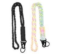 VBRHFRIF 2 Pieces of Braided Lanyards with Metal Buckles, Badge Lanyard, Anti-Lost Cell Phone Lanyard, Braided Lanyard, Candy-Colored Wrist Rope, Universal Fashion Buckle