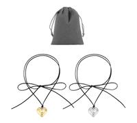 VBRHFRIF 2 Pieces Of Love Necklaces, 1 Storage Bag, Heart-Shaped, Adjustable, Couple Gift