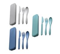 VBRHFRIF 3-Piece Set Plastic Blue Casual Tableware Set, FLATWARE, 3 Forks, 3 Knives, 3 Spoons