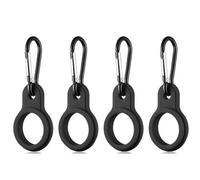 VBRHFRIF 4-Piece Aluminum Water Bottle Clip, Carabiner, Outdoor, General-Purpose, Reusable, Round, Black