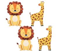 VBRHFRIF 4 Pieces Animal Balloons, Aluminum Film, 4 Pack, Birthday, Children, Baby Boys, Baby Girls, Unisex, Animal Theme, Aluminium Material, 5.91 x 7.87 x 0.39 inches