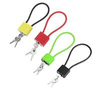 VBRHFRIF 4 Pieces Heavy-Duty Padlocks, Key Safety Padlocks, Wheeled Ground Box Locks, Wheeled Trash Bins, Yellow, Red, Green, Black