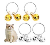 VBRHFRIF 4 Pieces Of Double Bell Pendants, Pet Bells, Collar Bells For Cats And Dogs, Pet Trackers, Keychain Ornaments