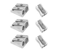 VBRHFRIF 6 Pieces Pencil Sharpener, Single and Double Hole Pencil Sharpener, Student Supplies, Student Stationery, Office Supplies, Metal Pencil Sharpener, Portable Pencil Sharpener