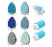 VBRHFRIF 6 Printing Pads, 2 Sponge Applicators, Fingerprint Printing Pads, Finger Printing Ink, Craft Printing Pads, Printing Pad Set