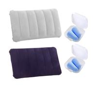 VBRHFRIF Pack Of 2 Inflatable Pillows, 2 Pairs Of Sleep Earplugs, Self-Inflating Pillow, Stomach Sleeping Pillow, Portable Sleeping Pillow For Travel And Camping, Sleeping Accessories