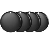 Vbrisi Air Tracker Tag-4 Pack, Smart Tag Work with Find My App (iOS Only), Replaceable Battery, Bluetooth Item Finders for Key, Luggage, Backpack, Wallet, etc. (Black, 4 Pack)