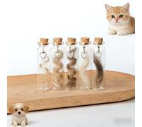 VBRYUAW 5PCS Pet Hair Memorial Glass Bottle Memorial Glass Bottles Wishing Bottle with Heart Pendants and Cork Stopper Vial for Ashes or Hair Dog or Cat Keepsake Pet Loss Memory Sympathy Gift