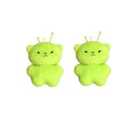VBRYUAW Cute Alien Cat Plush Keychain Soft Kawaii Mini Meme Backpack Charm Lovely Cartoon Bag Handbag Charms, Green Cat Plush Keychain Purse Charm, Cute Bag Charms Gifts for Women