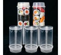 VBRYUAW Disposable Sushi Push Box Empty Food Grade Sushi Mold Push Up Bucket Package Box Cylinder Shaped Push Cake Pops Box Bento Accessories