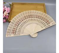 VBRYUAW Foldable Hand Fan & Wooden Fans Handheld, Chinese Vintage Folding Fans with Sandalwood Scent, Hollow Carving for Wedding/Birthday Party Favors, Photography Props, Home Décor