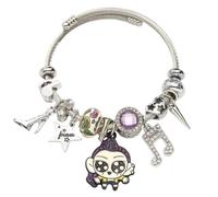 VBRYUAW KPop Demon Hunters Rumi Zoey Mira Crow Beaded Charms Bracelet, Women Fashion Accessories Girl Cute Anime Adjustable Chain Bangle