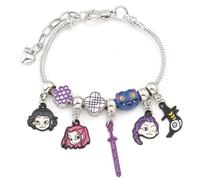 VBRYUAW KPop Demon Hunters Rumi Zoey Mira Crow Beaded Charms Bracelet, Women Fashion Accessories Girl Cute Anime Adjustable Chain Bangle