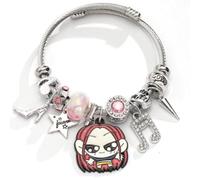 VBRYUAW KPop Demon Hunters Rumi Zoey Mira Crow Beaded Charms Bracelet, Women Fashion Accessories Girl Cute Anime Adjustable Chain Bangle