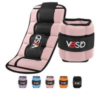 VBSD Adjustable Ankle Weights for Men Women, 4lbs/Pair Wrist Leg Weight Straps, Weighted Arm Weight Set with Removable Sandbags for Walking Running Physical Therapy Yoga Pilates Home Workout, Pink