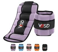 VBSD Adjustable Ankle Weights for Men Women, 4lbs/Pair Wrist Leg Weight Straps, Weighted Arm Weight Set with Removable Sandbags for Walking Running Physical Therapy Yoga Pilates Home Workout, Lavender