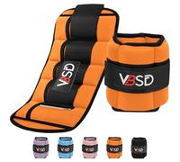 VBSD Adjustable Ankle Weights for Men Women, 7lbs/Pair Leg Weight Straps, Weighted Ankle Weight Set with Removable Sandbags for Walking Running Yoga Physical Therapy Gym Home Workout, Orange