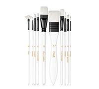 VBSYUYQ 10 Pcs Paint Brush Set, Nylon Bristles for Acrylic Watercolour