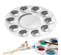 VBSYUYQ 10-Well Aluminium Paint Palette for Art Painting DIY Craft | 1 pack 10-well round aluminium paint palette, for watercolor oil acrylic paint mixing diy art craft creation