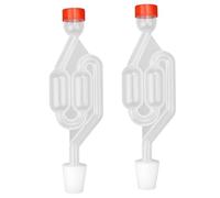 VBSYUYQ 2 Pack Fermentation Airlocks with Silicone Bungs, Food Grade Plastic Bubbler Airlock Kit, 30mm Bung Size for Wine, Cider, Mead, Kombucha, Sauerkraut Home Brewing Fermentation