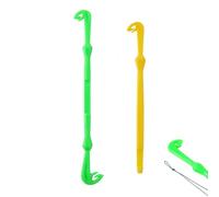 VBSYUYQ 2 Pack Fishing Knot Tying Tool and Hook Disgorger, Dual Function Loop Tyer for Hair Rigs, 2 Sizes Quick Knot Tool for Fly Fishing Carp Fishing Trout Fishing, Yellow & Green