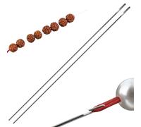 VBSYUYQ 2 Pcs Stainless Steel Beading Needles, 17cm Long Bead Needles in 0.5mm & 0.8mm, Jewellery Making Tools for Seed Beads, Wooden Beads, Bracelet Making