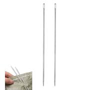 VBSYUYQ 2PCS 6 Inch Upholstery Sewing Needles, Extra Long Large Eye Straight Hand Needles, Heavy Duty Alloy Steel, Easy Thread for Leather, Denim, Furniture Repair, Tufting & Canvas
