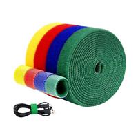 VBSYUYQ 4 Roll Reusable Hook and Loop Cable Ties, 1.5cm x 2m Nylon Cable Management Straps, Multi-Colour Cut-to-Length Cord Organiser for Home Office TV PC Wires