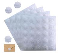 VBSYUYQ 400 Pcs Heart Shape Wax Seal Stickers, Silver White Self-Adhesive Envelope Seals for Wedding Invitations, Documents & Greeting Cards (4 Sheets)