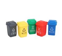 VBSYUYQ 5 Pack 1:12 Scale Miniature Trash Cans, Colorful Sorting Garbage Bins with Lids, ABS Dollhouse Waste Containers for Diorama, Miniature Scenes, Model Landscaping & Craft Projects