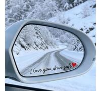 VBSYUYQ 6 Pcs I Love You Drive Safe Car Mirror Stickers, Black PET Decals | 6 pack waterproof PET vinyl decals, sight-safe slim profile, residue-free application, thoughtful gift for drivers