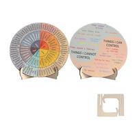 VBSYUYQ Wooden Feelings Wheel with Stand, 15cm Emotion Chart Mental Health Tool, Therapy Wheel for Emotional Regulation, Therapist Gift for Counselling Office, Home & Classroom Decor