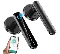 VBUFKRIT Fingerprint Door Lock- biometric Smart Door knob- passcode keypad Door Handle，for Bedroom Hotel Office Apartment (Black)