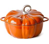 VBVARV Dutch Oven Pumpkin Dutch Oven Pot with Lid & Handle Non-Stick Enamel Pumpkin Dutch Oven Even Heating Universal Kitchen Pumpkin Pot for Stew,Orange,24CM