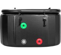 VBVARV Inflatable Rectangle Ice Bath Cold Plunge Tub, Durable Freestanding Soaking Tub, PVC Insulated Lid, Hand Pump And Repair Kit Included, Anti-Slid Bottom,Black,132X70X62cm