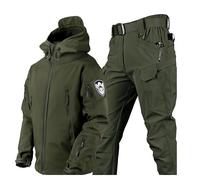 VBVARV Men Tactical Uniforms Military Waterproof Army Combat Suit Sets Camouflage Softshell Jacket Pants Hunt Clothes,C,M