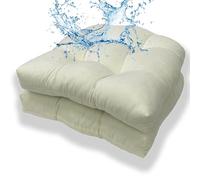 VBVARV Outdoor Chair Cushions Set of 2 for Patio Furniture, Waterproof Tufted Overstuffed Patio Furniture Cushions, Thick Outdoor Seat Cushion,Beige